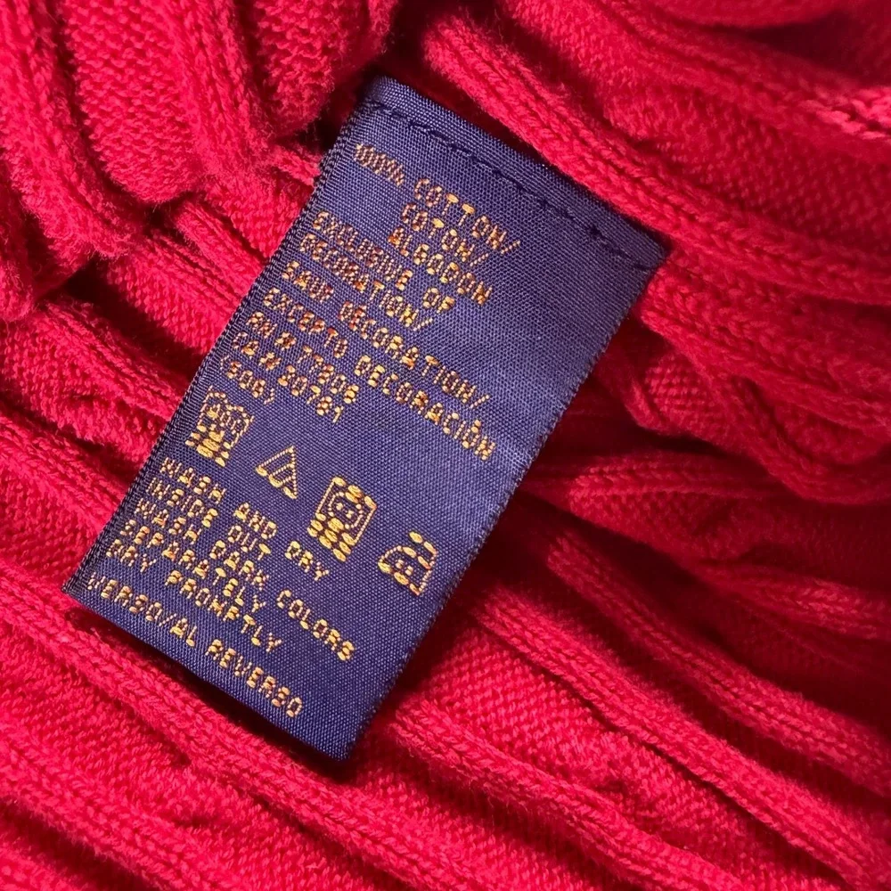 Tommy Hilfiger Sweater Mens M Red Good Cable Knit Golf Kiawah Island Cotton